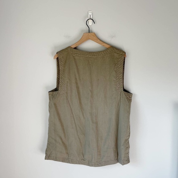 Tibetan Trader Women's 100% Cotton Olive Green Embroidered Vest Size Medium M - Picture 4 of 4